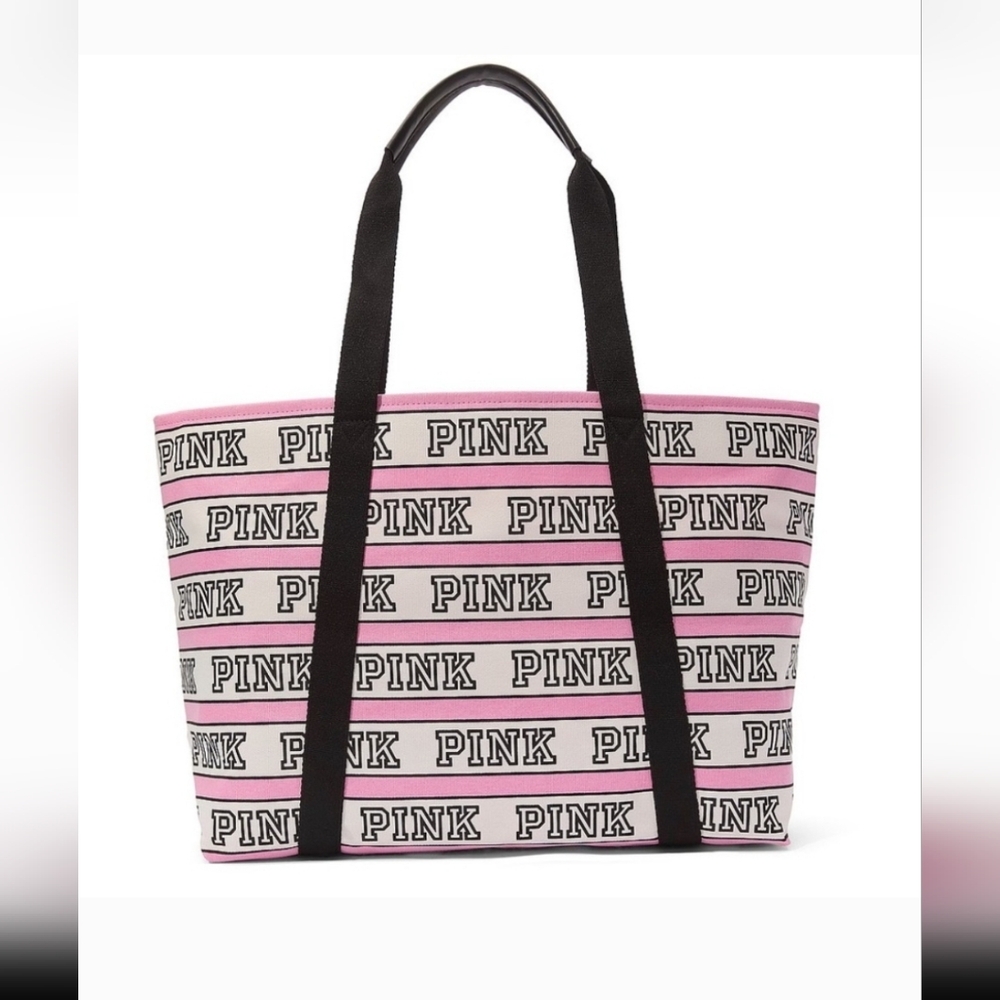 NWT VS PINK CANVAS LOGO TOTE BAG